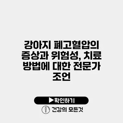 강아지 폐고혈압의 증상과 위험성, 치료 방법에 대한 전문가 조언