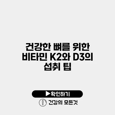 건강한 뼈를 위한 비타민 K2와 D3의 섭취 팁