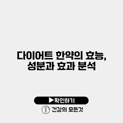 다이어트 한약의 효능, 성분과 효과 분석