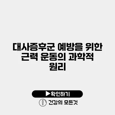 대사증후군 예방을 위한 근력 운동의 과학적 원리