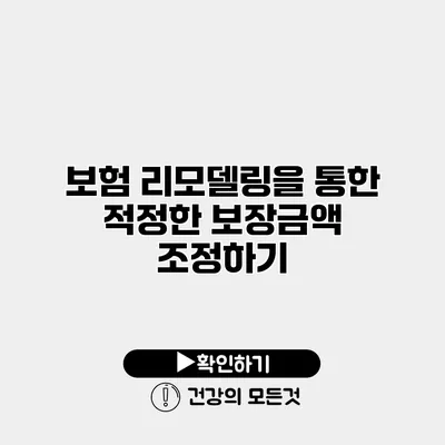 보험 리모델링을 통한 적정한 보장금액 조정하기