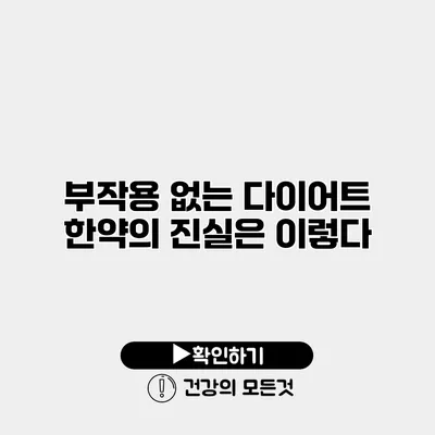 부작용 없는 다이어트? 한약의 진실은 이렇다