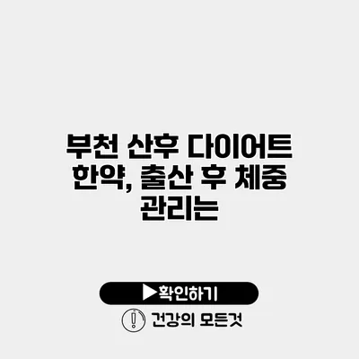 부천 산후 다이어트 한약, 출산 후 체중 관리는?