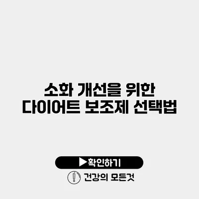 소화 개선을 위한 다이어트 보조제 선택법