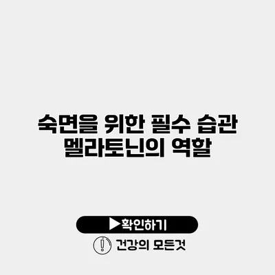 숙면을 위한 필수 습관 멜라토닌의 역할