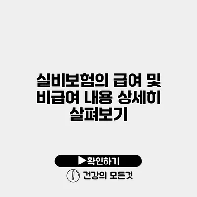 실비보험의 급여 및 비급여 내용 상세히 살펴보기