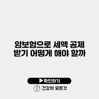 암보험으로 세액 공제 받기 어떻게 해야 할까?