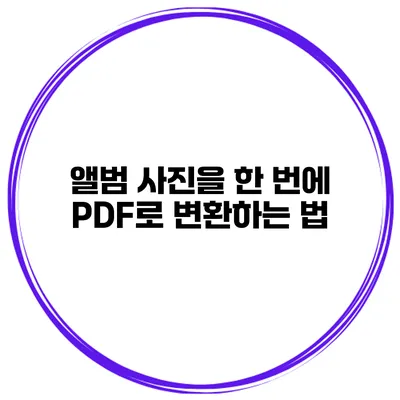 앨범 사진을 한 번에 PDF로 변환하는 법
