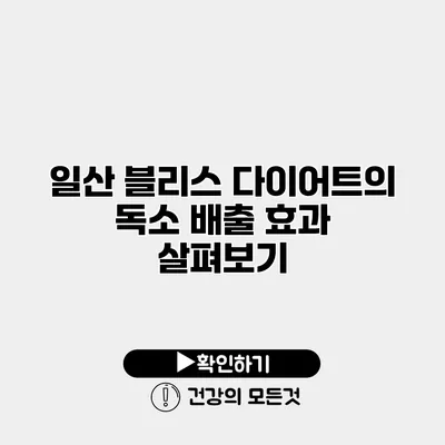 일산 블리스 다이어트의 독소 배출 효과 살펴보기