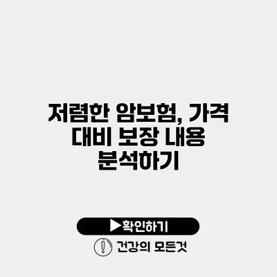 저렴한 암보험, 가격 대비 보장 내용 분석하기