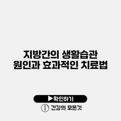 지방간의 생활습관 원인과 효과적인 치료법