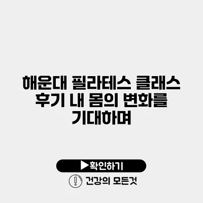 해운대 필라테스 클래스 후기 내 몸의 변화를 기대하며
