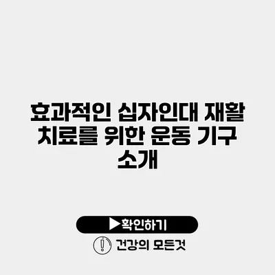 효과적인 십자인대 재활 치료를 위한 운동 기구 소개
