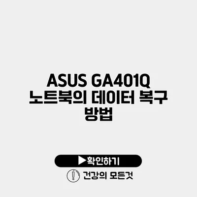 ASUS GA401Q 노트북의 데이터 복구 방법