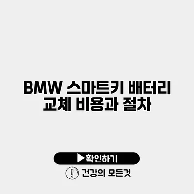 BMW 스마트키 배터리 교체 비용과 절차