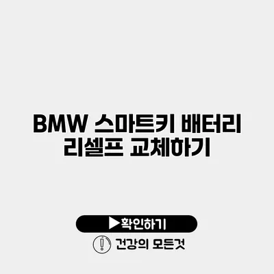 BMW 스마트키 배터리 리셀프 교체하기