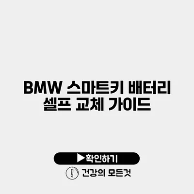 BMW 스마트키 배터리 셀프 교체 가이드