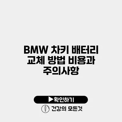 BMW 차키 배터리 교체 방법 비용과 주의사항