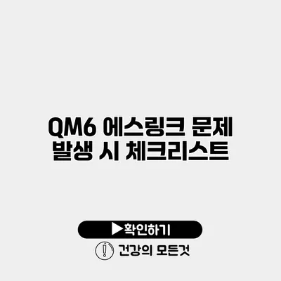 QM6 에스링크 문제 발생 시 체크리스트