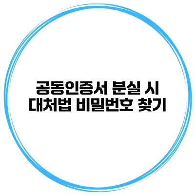 공동인증서 분실 시 대처법 비밀번호 찾기