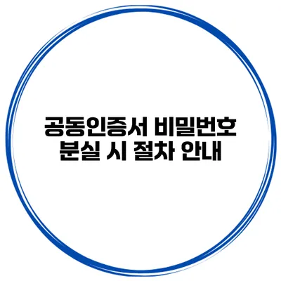 공동인증서 비밀번호 분실 시 절차 안내