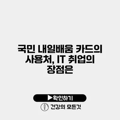 국민 내일배움 카드의 사용처, IT 취업의 장점은?