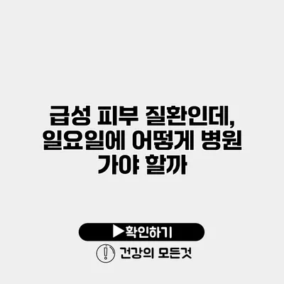 급성 피부 질환인데, 일요일에 어떻게 병원 가야 할까?