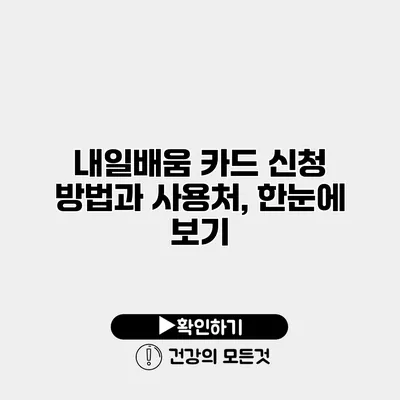 내일배움 카드 신청 방법과 사용처, 한눈에 보기