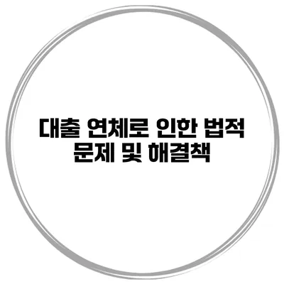대출 연체로 인한 법적 문제 및 해결책