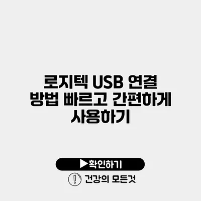 로지텍 USB 연결 방법 빠르고 간편하게 사용하기