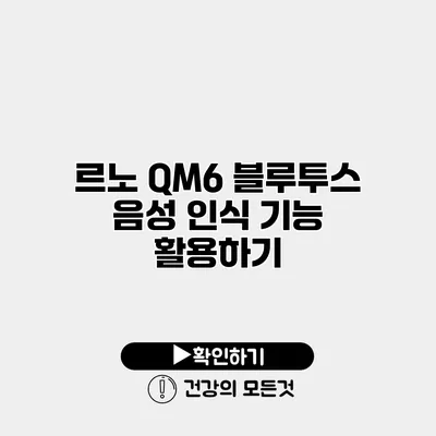 르노 QM6 블루투스 음성 인식 기능 활용하기
