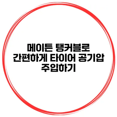 메이튼 탱커블로 간편하게 타이어 공기압 주입하기