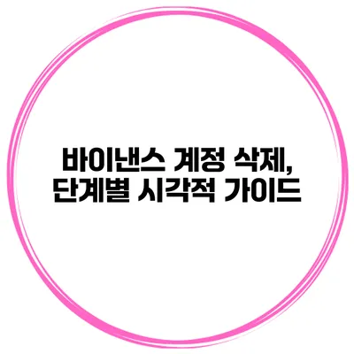바이낸스 계정 삭제, 단계별 시각적 가이드