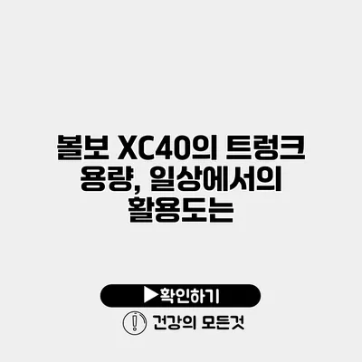 볼보 XC40의 트렁크 용량, 일상에서의 활용도는?