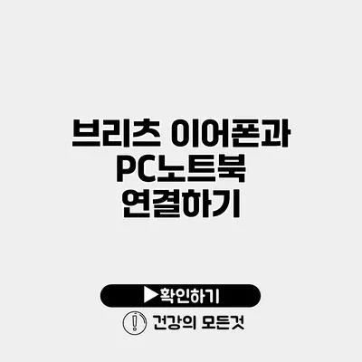 브리츠 이어폰과 PC/노트북 연결하기
