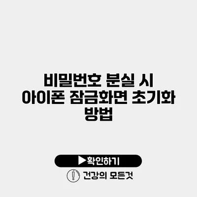 비밀번호 분실 시 아이폰 잠금화면 초기화 방법