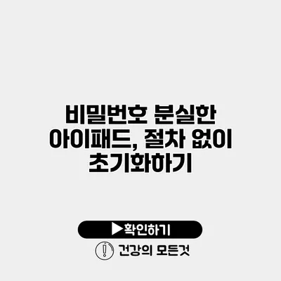 비밀번호 분실한 아이패드, 절차 없이 초기화하기