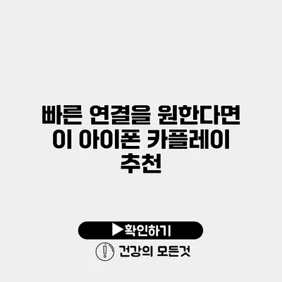 빠른 연결을 원한다면 이 아이폰 카플레이 추천