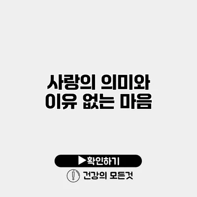 사랑의 의미와 이유 없는 마음