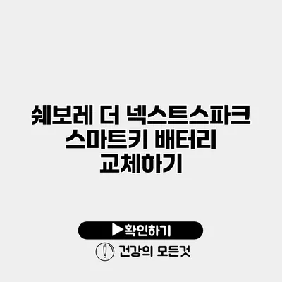 쉐보레 더 넥스트스파크 스마트키 배터리 교체하기