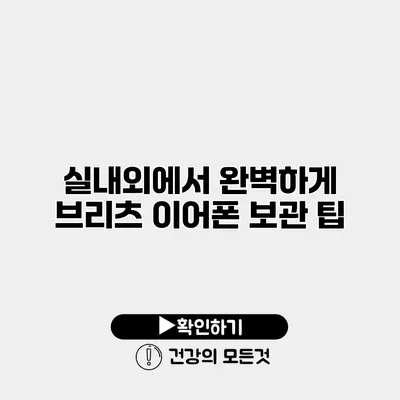 실내외에서 완벽하게 브리츠 이어폰 보관 팁