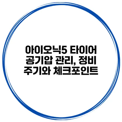 아이오닉5 타이어 공기압 관리, 정비 주기와 체크포인트