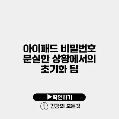 아이패드 비밀번호 분실한 상황에서의 초기화 팁