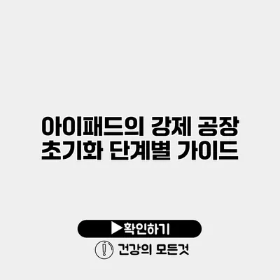 아이패드의 강제 공장 초기화 단계별 가이드