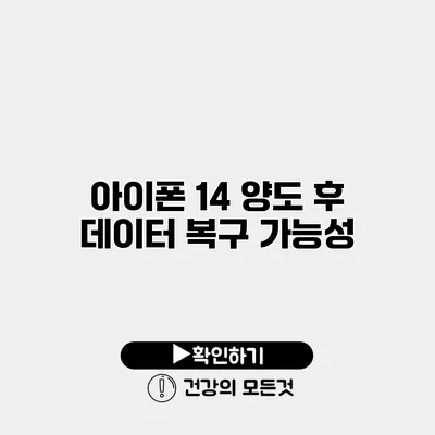 아이폰 14 양도 후 데이터 복구 가능성