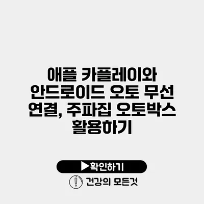 애플 카플레이와 안드로이드 오토 무선 연결, 주파집 오토박스 활용하기