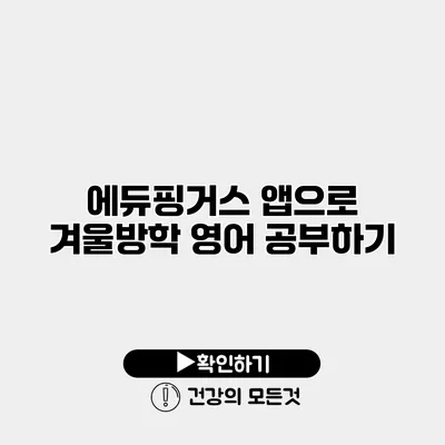 에듀핑거스 앱으로 겨울방학 영어 공부하기