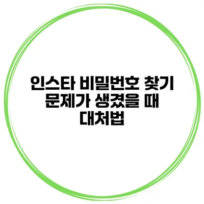 인스타 비밀번호 찾기 문제가 생겼을 때 대처법