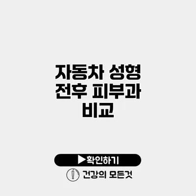 자동차 성형 전후 피부과 비교
