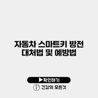 자동차 스마트키 방전 대처법 및 예방법